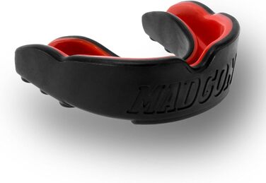 Захисний капу для бойових видів спорту MADGON Guardian - чорний/зелений (чорний/червоний) | Капа для MMA, боксу, кікбоксингу, дихання