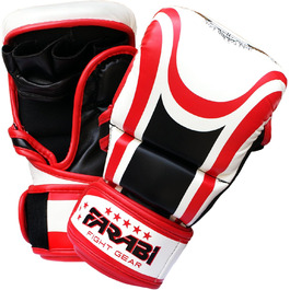 Гібридні MMA рукавички Farabi Sports 7oz, напівпрофесійні, для тренувань, греплінгу та спарингу, розмір S/M
