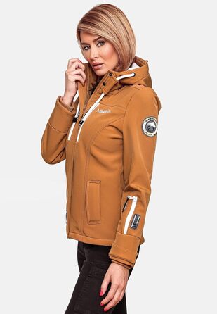 Жіноча демісезонна куртка-софтшелл MARIKOO з капюшоном, колір Caramel Brown, розмір XXL