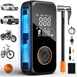Електричний насос Onherm 6000mAh для велосипеда, авто, мотоцикла, м'ячів, SUP, 150PSI, міні-компресор з дисплеєм, портативний акумуляторний