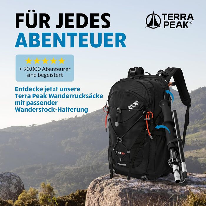 Складані трекінгові палки Terra Peak з алюмінію для жінок і чоловіків, легкі, з гумовими наконечниками, у комплекті мікрофібровий рушник, розсувні палиці для скандинавської ходьби та туризму