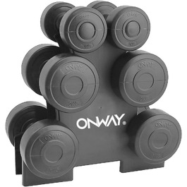Набір гантелей OnWay Fitness з підставкою 1 кг, 2 кг, 3 кг (6 шт) для тренувань OW1108S