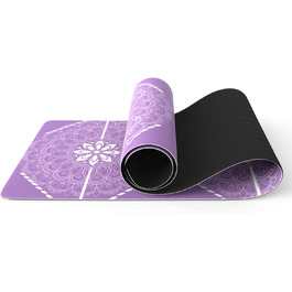 Йога мат Haquno Extra dicke 6 мм – неслизька тренувальна килимок для HIIT, Pilates, домашніх тренувань та з безкоштовним ремінком для перенесення, фіолетовий