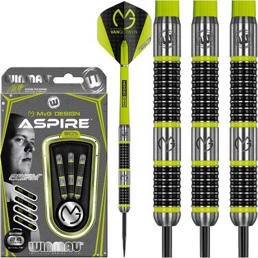 Дротики WINMAU Michael Van Gerwen MvG Aspire 24 г, вольфрамові, стальні наконечники, з призматичними крилами та нейлоновими держателями
