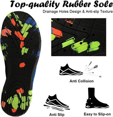 Чоловічі та жіночі аквашузи для плавання та відпочинку на воді, швидко сохнуть, дихаючі, не слизькі, зелені (45 EU, 428 Blue)