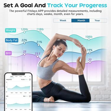 Електрична вага для вимірювання жиру та м'язової маси CHWARES. Цифрова вага з аналізом складу тіла, великий дисплей, 15 показників, до 180 кг, чорний колір