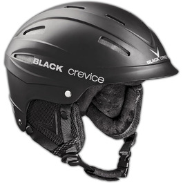 Чорний лижний шолом Black Crevice Ischgl, ударостійкий, спортивний дизайн, для чоловіків і жінок, сноуборд-шолом, дихаючий, регульований розмір S, чорний колір