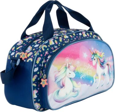 Спортивна сумка Goldkids для дітей (дівчаток та хлопчиків) з мотивом футболу та єдинорога - сумка для плавання з посиленим дном, 40 x 22 x 20 см