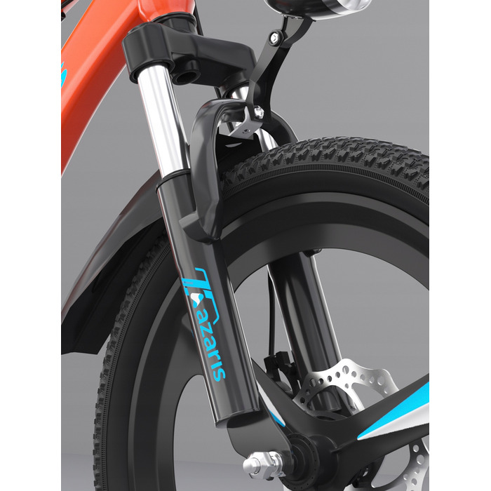 Дитячий велосипед 16 дюймів з дисковими гальмами, допоміжними колесами, амортизатором, захисним кожухом та LED-ліхтариком