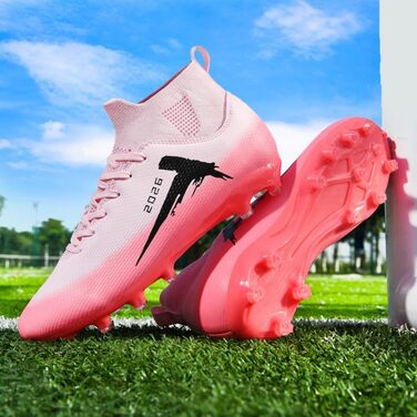 Футбольні черевики для чоловіків, професійні, для штучного газону, легкі, для тренувань, дитячі, зі штифтами, для спорту на відкритому повітрі, рожеві, розмір 40 EU