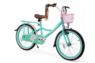 Дитячий велосипед Kimet, 20 дюймів, для дівчаток 5-9 років, м'ятний, з китицями