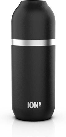Термос ION8 з вакуумною ізоляцією ThermoShield для гарячих та холодних напоїв, великий ізольований стакан 2 чашки, магнітна кришка, м'яке дно, стильний та екологічний, чорний