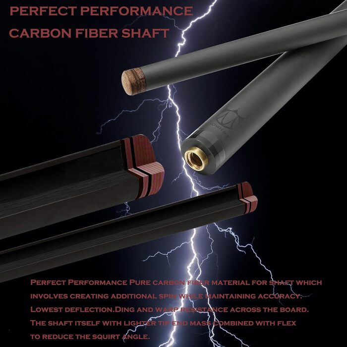 Більярдний кий CROWN ME з карбону, 12.5 мм наконечник, більярдний кий