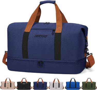Спортивна сумка-рюкзак для чоловіків та жінок з відділенням для взуття та мокрого одягу, велика містка сумка для подорожей, тренувань, плавання (Navy Blue)