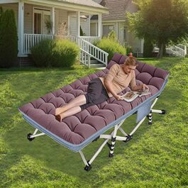 Кемпінгове ліжко з матрацом, розкладне, для відпочинку на природі та вдома (200 кг)