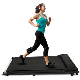 Електрична бігова доріжка FFitness FLTP638A для ходьби та бігу, домашня, офісна, чорна, з пультом і дисплеєм, для схуднення та зміцнення м'язів ніг, проти целюліту