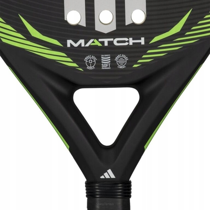 Ракетка для падел-тенісу Adidas Match 2026, чорно-зелена
