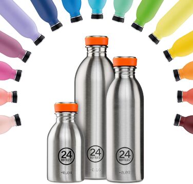 Пляшка для води 24Bottles, нержавіюча сталь, 500 мл, легка, неізольована, для роботи, школи та університету, жовта (Citrus)