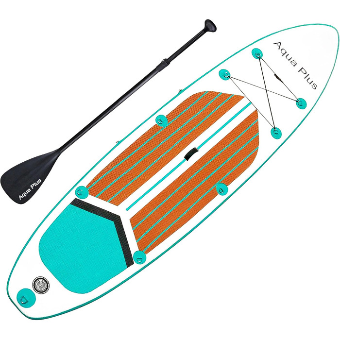 Надувна SUP-дошка Aqua Plus 335x83x15 см, графіті жовта, комплект із веслом, насосом, рюкзаком для подорожей, для всіх рівнів, підлітки та дорослі