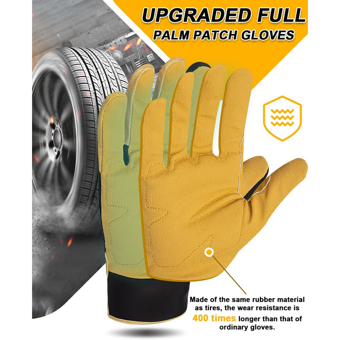 Зимові рукавички RIGWAR для чоловіків та жінок, водонепроникні велосипедні рукавички з підтримкою сенсорного екрану, терморукавички, вітрозахисні рукавички для їзди на конях, мотоциклі, походів, велосипедів, прогулянок (Чорний з жовтим, S)