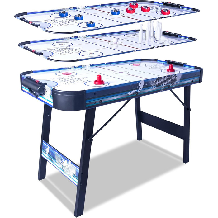 Ігровий стіл HLC 3 в 1: Аір-хокей, шафлборд, кёрлінг, боулінг – 130 см