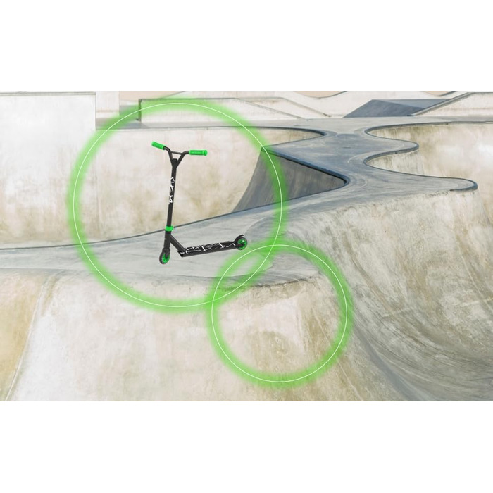 Скутер Freestyle Carromco Profi Stunt Roller Action Rider 100 – зелено-чорний, з HIC-компресією