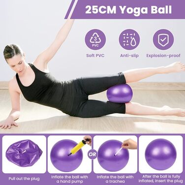 Набір для пілатесу AOOSA: кільце Magic Circle 38 см, 6 шт. для йоги, фітнесу та реабілітації