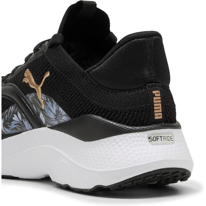 Жіночі бігові кросівки PUMA Softride Mayve Bloom WNS, чорні з рожевим золотом, розмір 38.5 EU