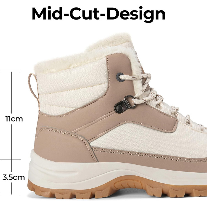 Зимові черевики Mishansha для жінок, утеплені, антиковзаючі, для ходьби, розмір 36-42 (EU 42, Бежевий)