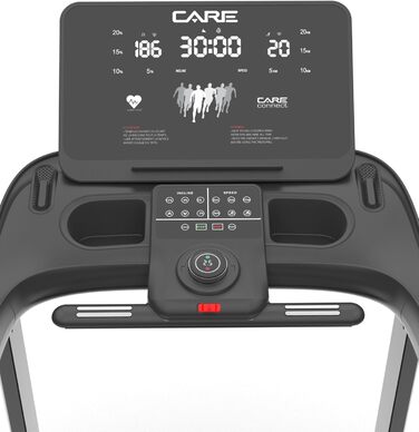 CARE FITNESS Fast Runner SP: Електричний біговий тренажер з регулюванням нахилу та складний - до 22 км/год, 20 рівнів нахилу, 57 програм, Kinomap