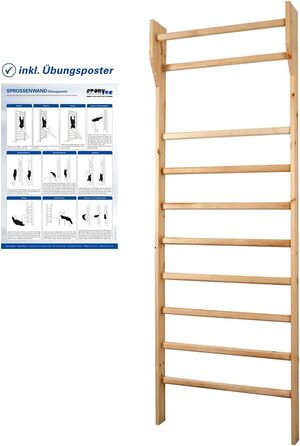 Шведська стінка Sport-Tec для гімнастики та фітнесу, 80x230 см, 10 перекладин, береза