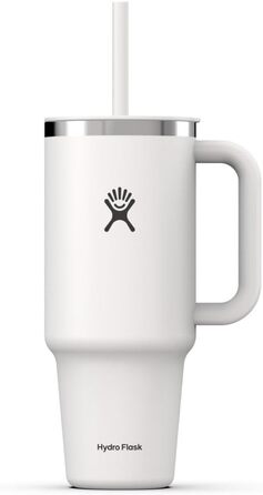 Термочашка Hydro Flask 1180 мл з кришкою та соломинкою, нержавіюча сталь, вакуумна ізоляція, біла