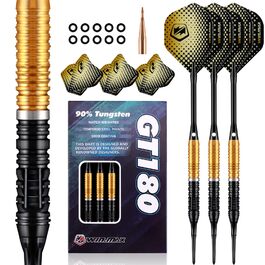 Дарти WIN.MAX Tungsten 90% (3 шт) 18г, професійні вольфрамові дротики золотого кольору