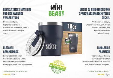 Термочашка Beast 1050 мл (40 oz), темно-синя, багаторазова, з 2 трубочками та щіткою, подвійні стінки, нержавіюча сталь, для кави та айс-кави