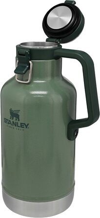 Термос-гроулер Stanley Classic Easy-Pour 1.9 л, нержавіюча сталь, для пива, зручний налив, зберігає холод до 24 годин, герметичний, підходить для миття в посудомийці, зелений Hammertone