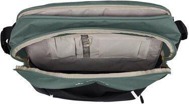 Велосумка VAUDE Cycle Messenger L 20 л з дощовиком, універсальна, чорна/зелена — месенджер для велосипеда