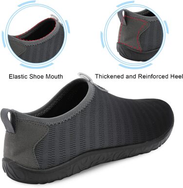 Водні шкарпетки Spesoul для жінок та чоловіків, дихаючі, швидковисихаючі, м'які, для піших прогулянок, плавання, пляжу, серфінгу, йоги, спорту (42/44 EU, Jb Blackgrey)