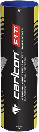 Бадмінтонні м'ячі Carlton Premium F1 TI - для турнірів та клубів (6 шт. в упаковці) 78 Grains (Швидкі)