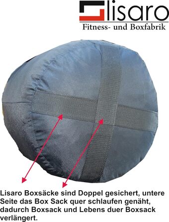 Боксерський мішок Lisaro 150 см, 38-40 кг, лляне полотно, наповнений, з чотириточковим сталевим ланцюгом, для всіх видів спорту, студійна якість