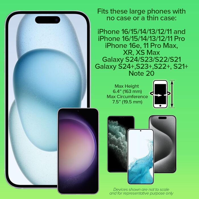 Браслет-тримач для телефону Tune Belt AB91 (iPhone 16/15/14/13/12, 11-16 Pro, 16e, Galaxy S24/S23) - Чорний