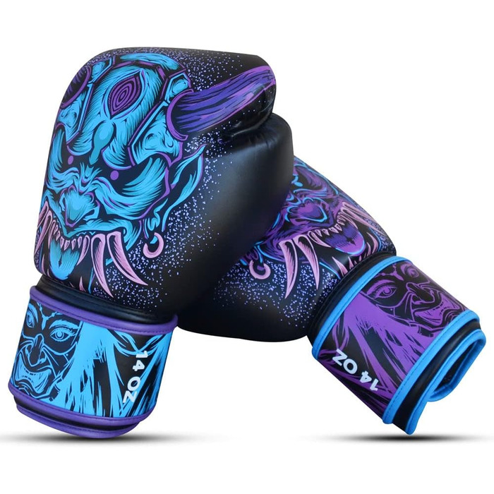 Боксерські рукавички BUDDHA FIGHT WEAR Fantasy Luzbel для Муай Тай та кікбоксингу, штучна шкіра, антимікробна підкладка, посилені шви, різні дизайни