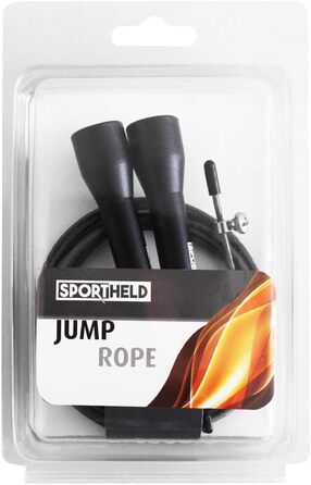 Стрибкове канат SPORTHELD® PROFI - SPEED - SPRINGSEIL (червоний/чорний) | Легкий, міцний, для фітнесу, кросфіту, витривалості, командних та шкільних видів спорту