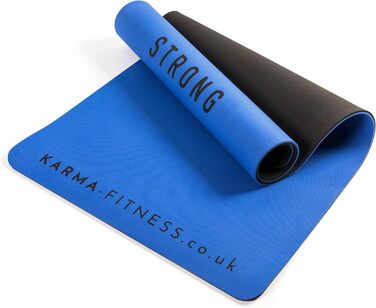 Тренувальний килимок для фітнесу – великий, широкий та товстий (183x80x10 мм) – TPE килимок, неслизький, для дому, HIIT, Pilates, гімнастики, сірий (з принтом)