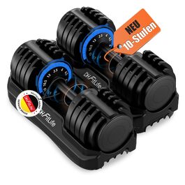 Набір регульованих гантелей DH FitLife 10 в 1 (12кг x 2), розбірні гантелі з 10 рівнями ваги від 2,5 до 12 кг