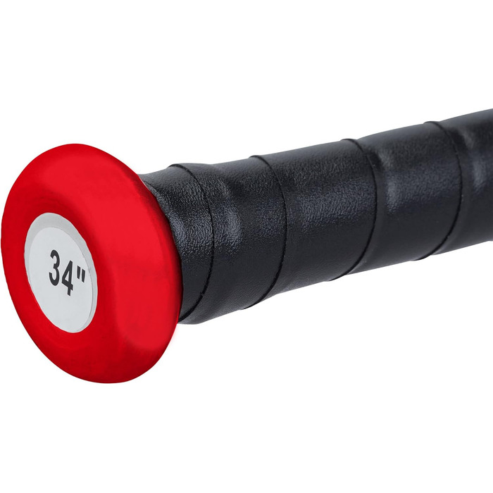 Біта бейсбольна Relaxdays алюмінієва 86 см, червона, з нековзкою ручкою для софтболу