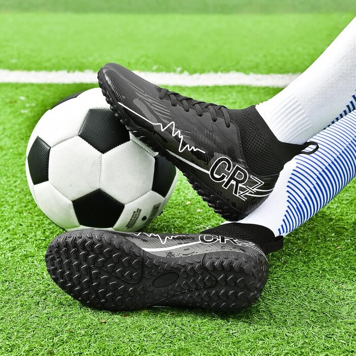 Футбольні черевики для чоловіків та жінок, зала, дитячі, тренувальні, унісекс (37 EU, 033 Tf Black)