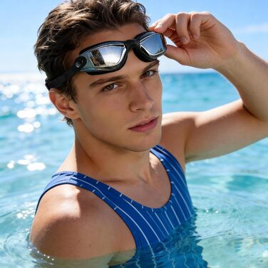 Окуляри для плавання чоловічі та жіночі Schwimmbrille, антифог, чорні