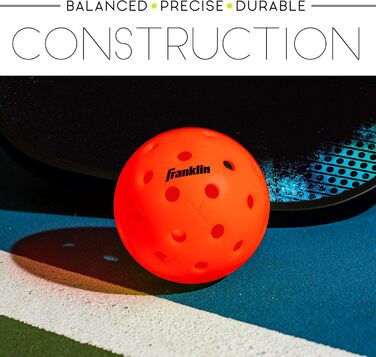 М'ячі для піклболу Franklin Sports X-40 Outdoor, USAPA, 3 шт, помаранчеві, для вулиці