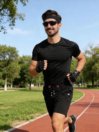 Чоловічі спортивні шорти ZOXOZ з бавовни на блискавці, еластичний пояс, розмір XL, чорні