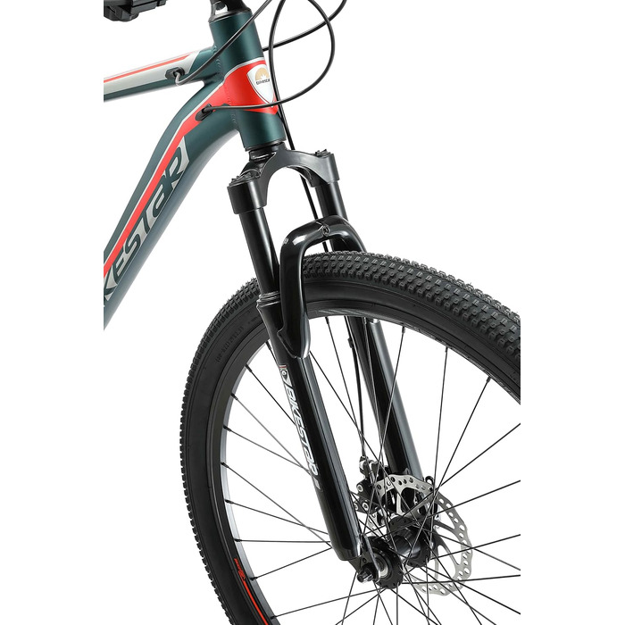 Гірський велосипед BIKESTAR Hardtail алюмінієвий, 21 швидкість Shimano, дискові гальма, колеса 29 дюймів, рама 19'' зелено-червоний